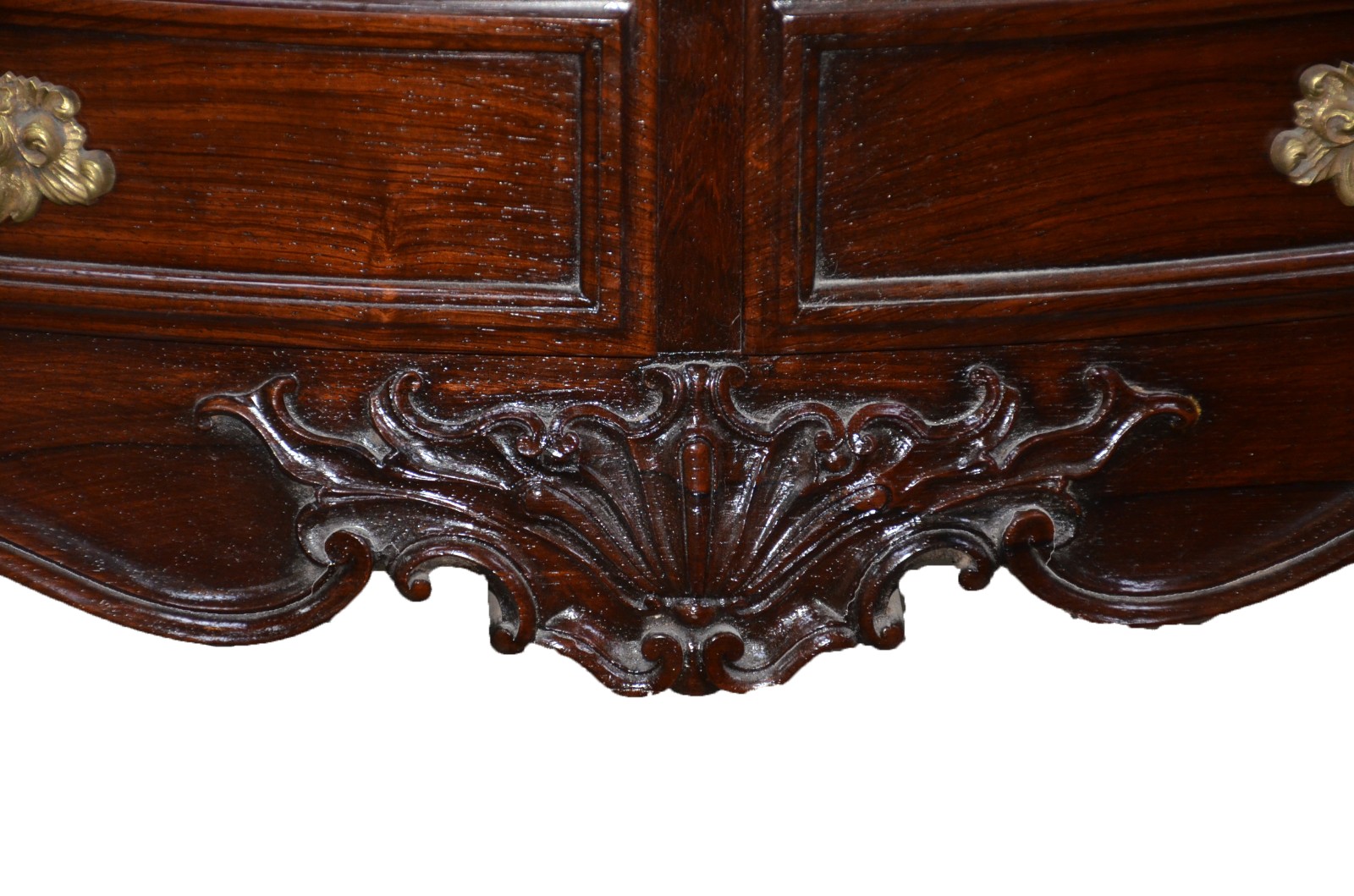 Mesa de encostar de madeira nobre, estilo Dom José, duas gavetas... - foto 5 de 6