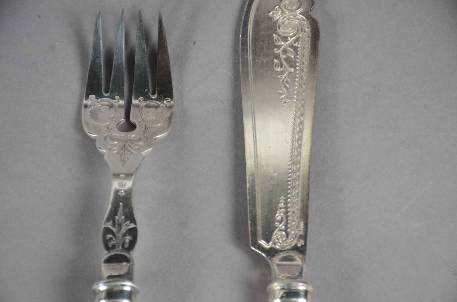 Conjunto de talheres para peixe de metal prateado alemão WMF... - foto 7 de 11