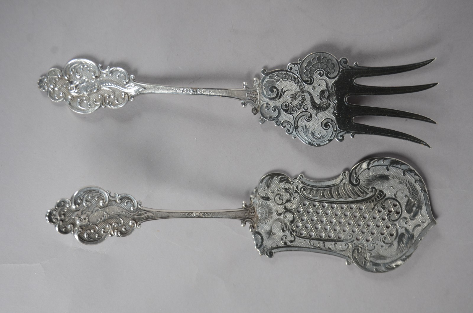 Conjunto de talheres para peixe de metal prateado alemão WMF... - foto 10 de 11