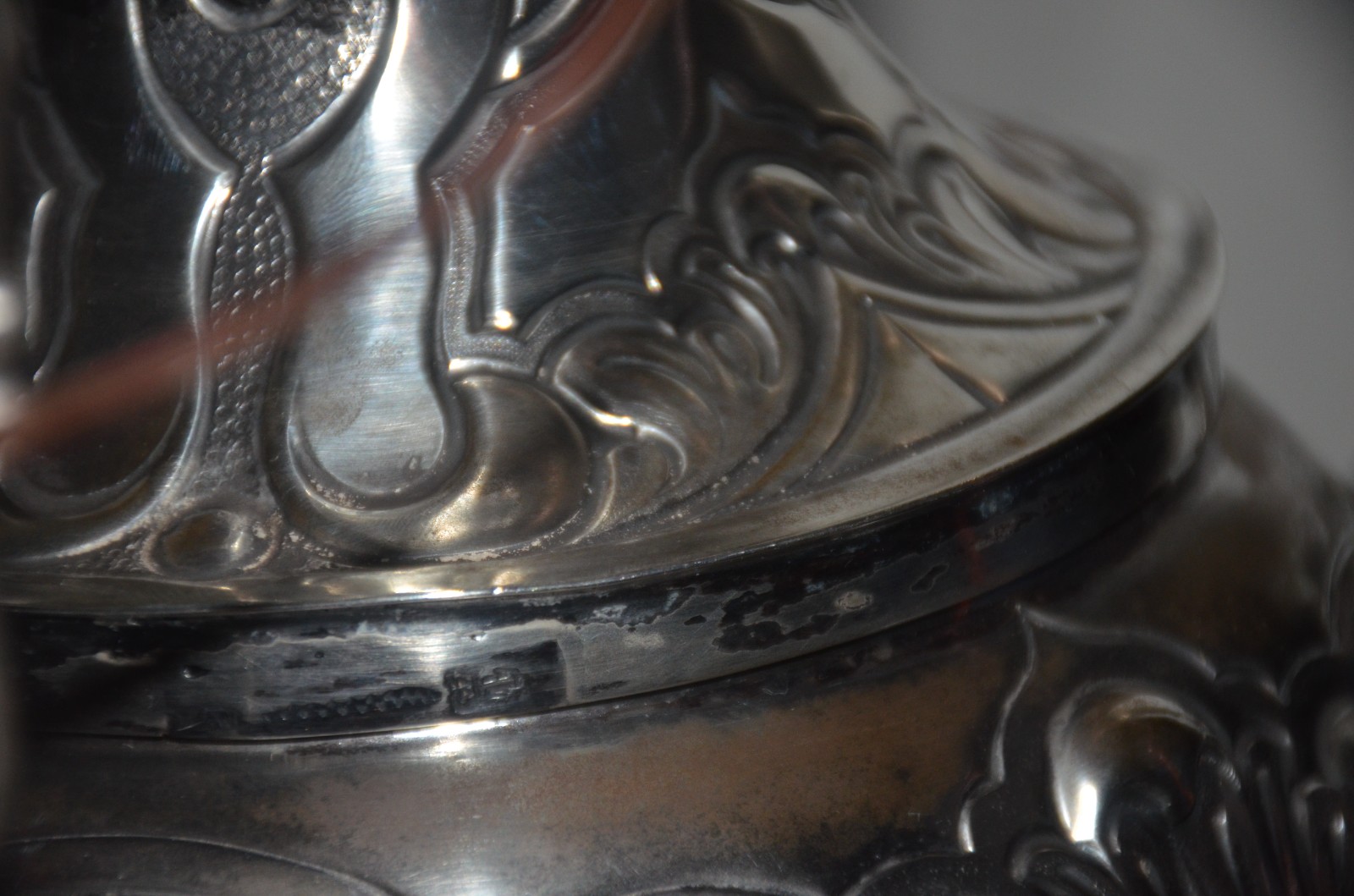 Lampadário de prata portuguesa, contrastada, século XIX. Peso da... - foto 5 de 6