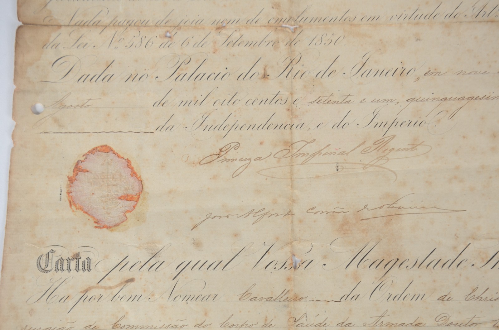 Princesa Isabel - Documento da Ordem de Cristo de 1871. - foto 4 de 9
