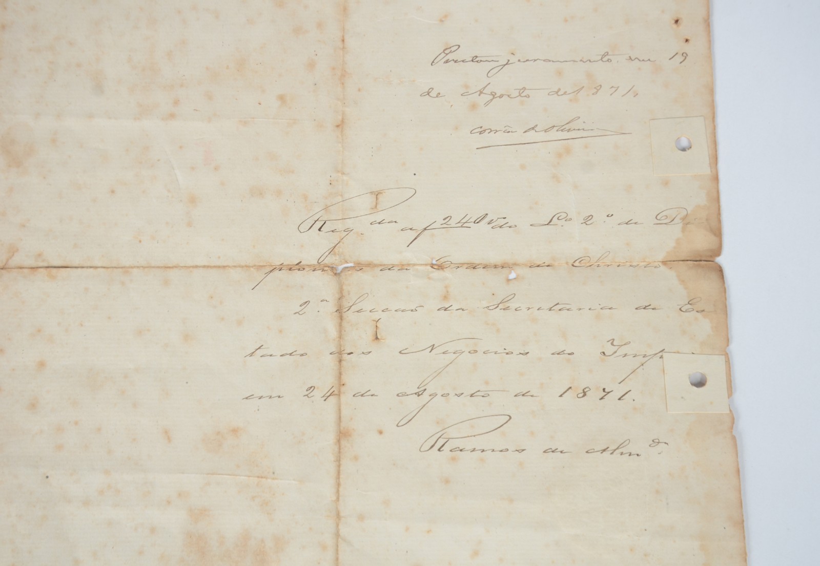 Princesa Isabel - Documento da Ordem de Cristo de 1871. - foto 7 de 9