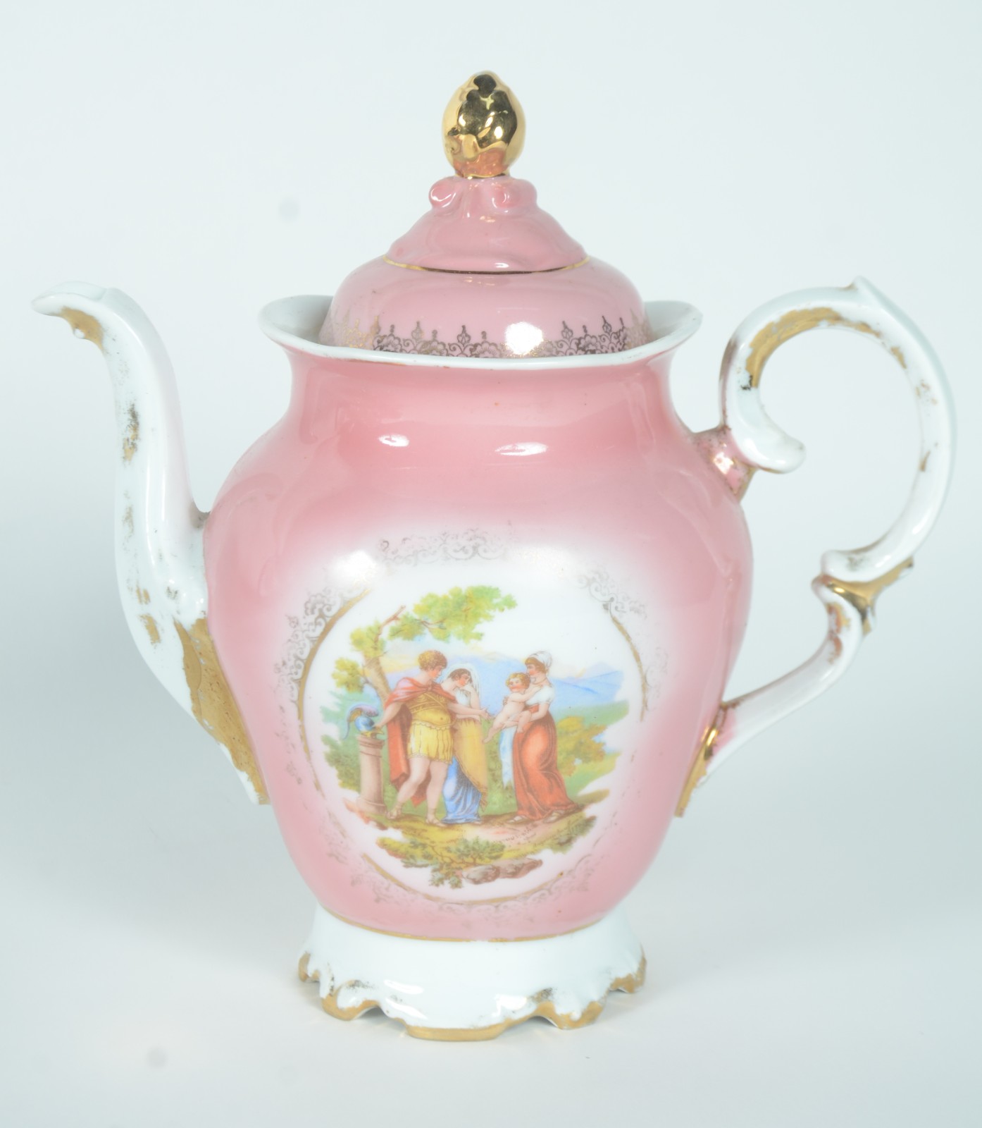 Serviço de chá de porcelana Dom Pedro, decorado com cenas românticas... - foto 3 de 11