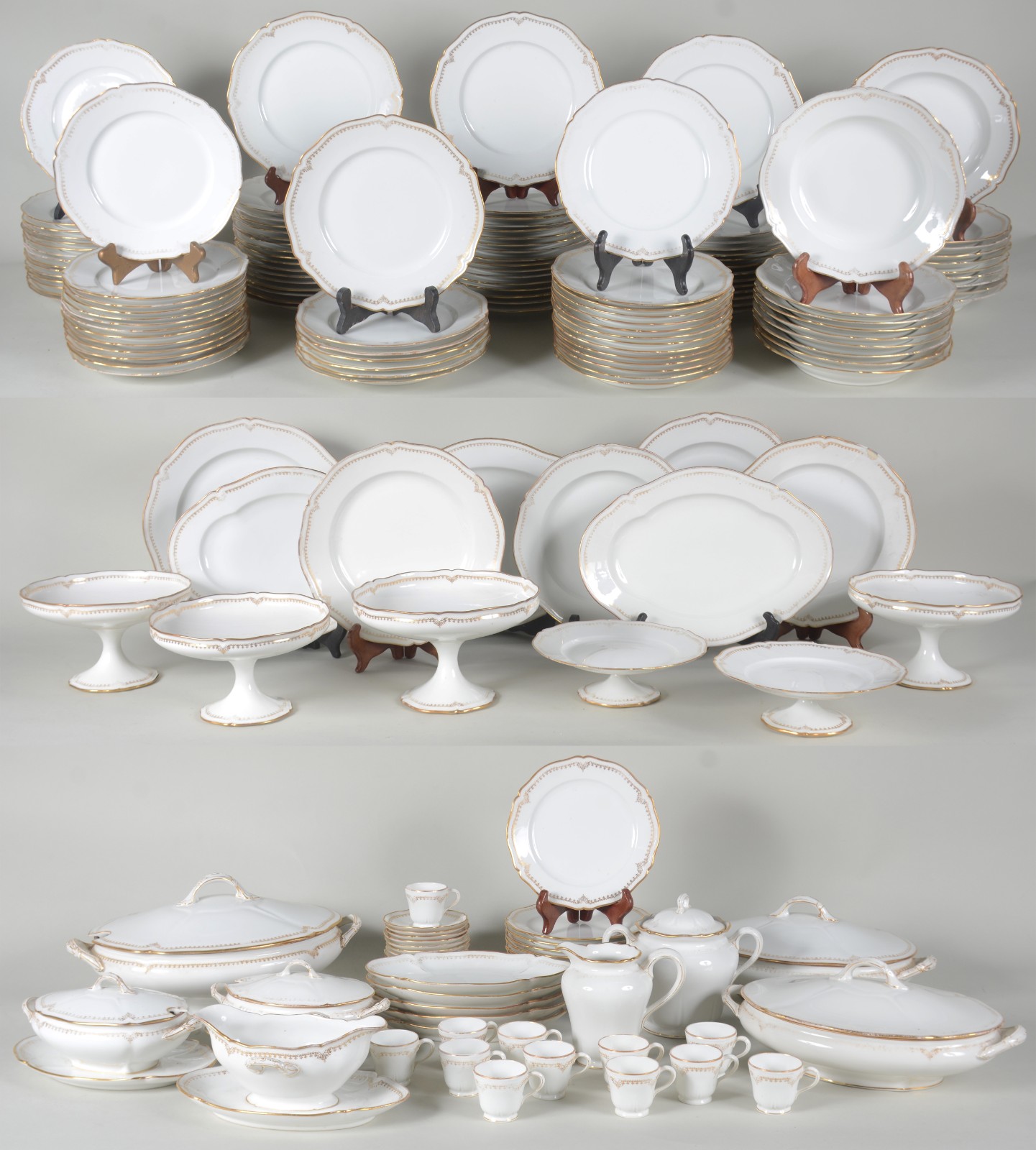 Aparelho de jantar e café de porcelana francesa E. Bourgeois, na cor... - foto 1 de 11