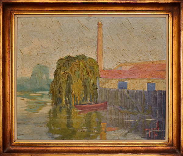 EDY G.CAROLLO - Paisagem com barco - 1941 - osm - 40 x 50