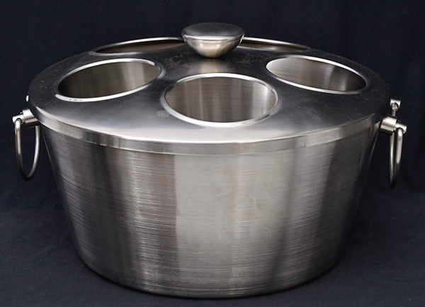 Wine cooler de aço para 5 garrafas, diam.37 cm.