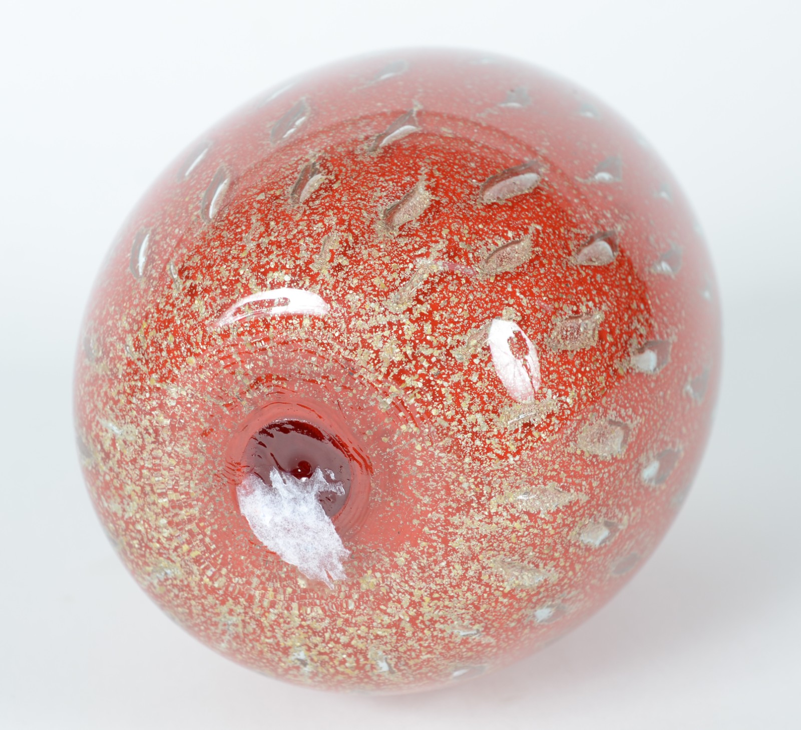 Ovo/pinha de vidro decorativo na cor laranja. - foto 4 de 4