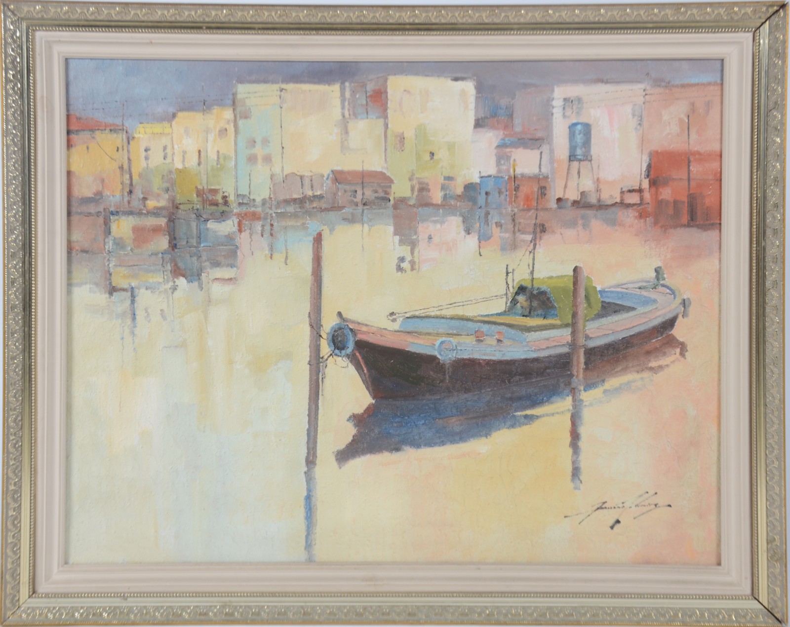 Sansão Pereira (1919-2014), Marinha com Barco - foto 2 de 4