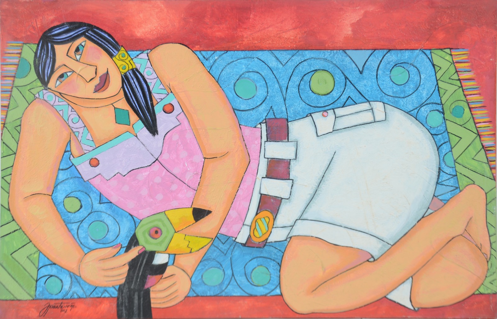 Figura feminina com tucano - foto 1 de 6