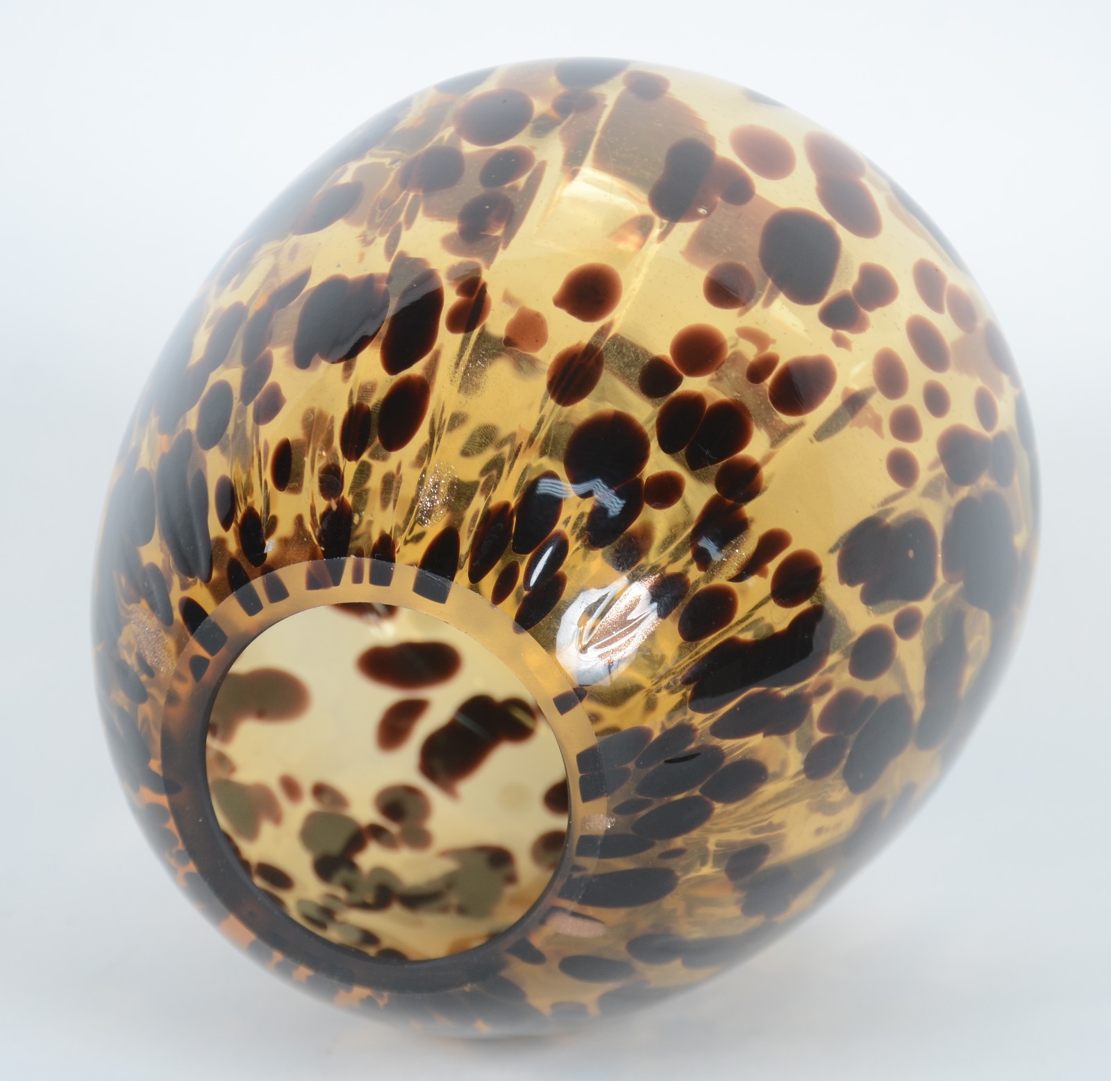 Maçã de vidro decorativo em mesclas marrons e dourado. - foto 5 de 5