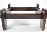 Mesa de centro de madeira nobre em ripas, desig... - Mesa de centro de madeira nobre em ripas, design moderno.