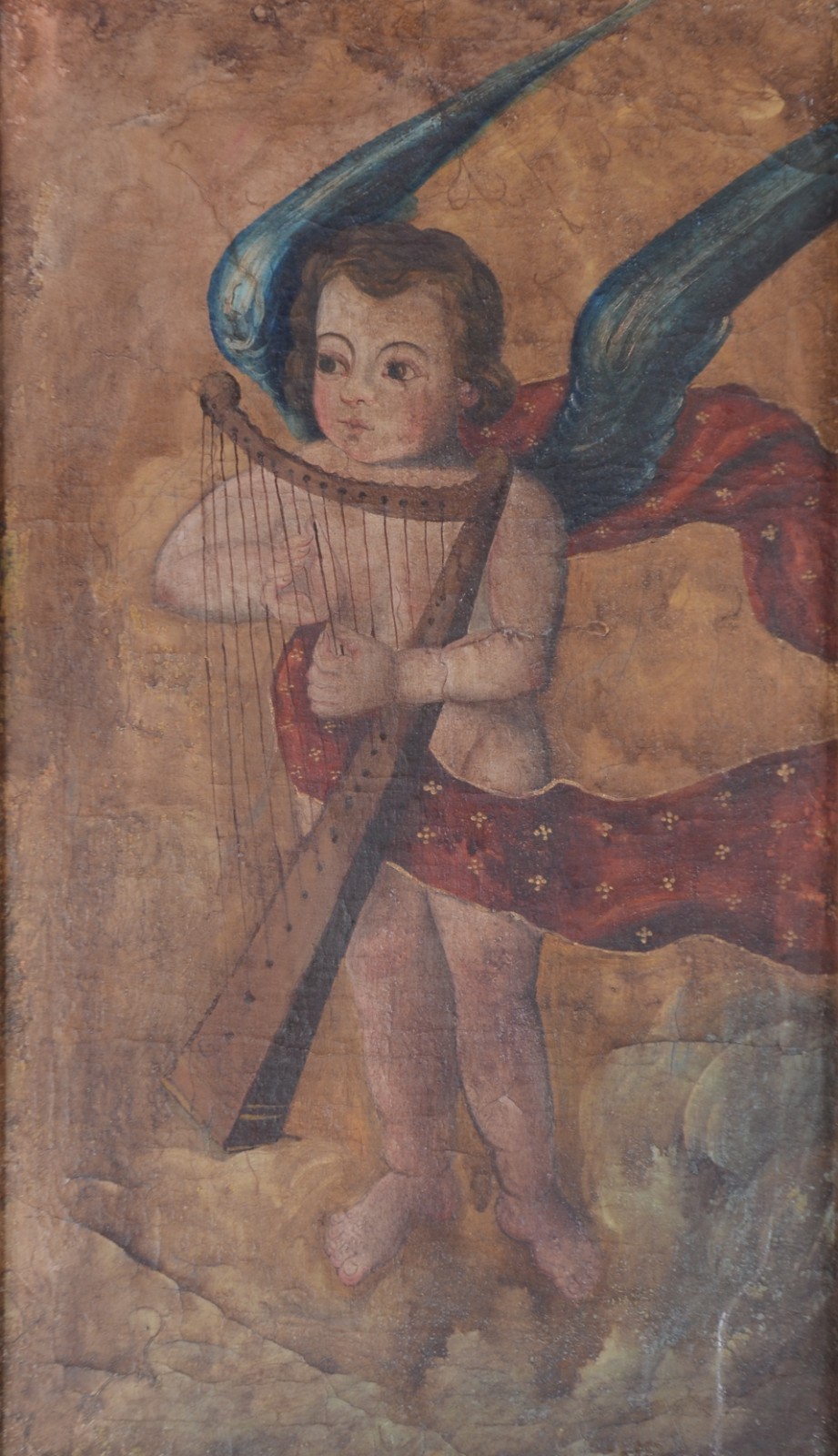 Escola Cusquenha (1538), Anjo com Harpa - foto 1 de 7