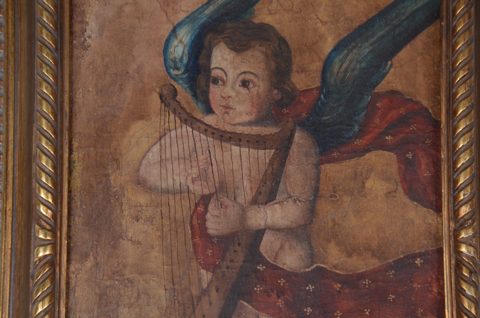 Escola Cusquenha (1538), Anjo com Harpa - foto 3 de 7