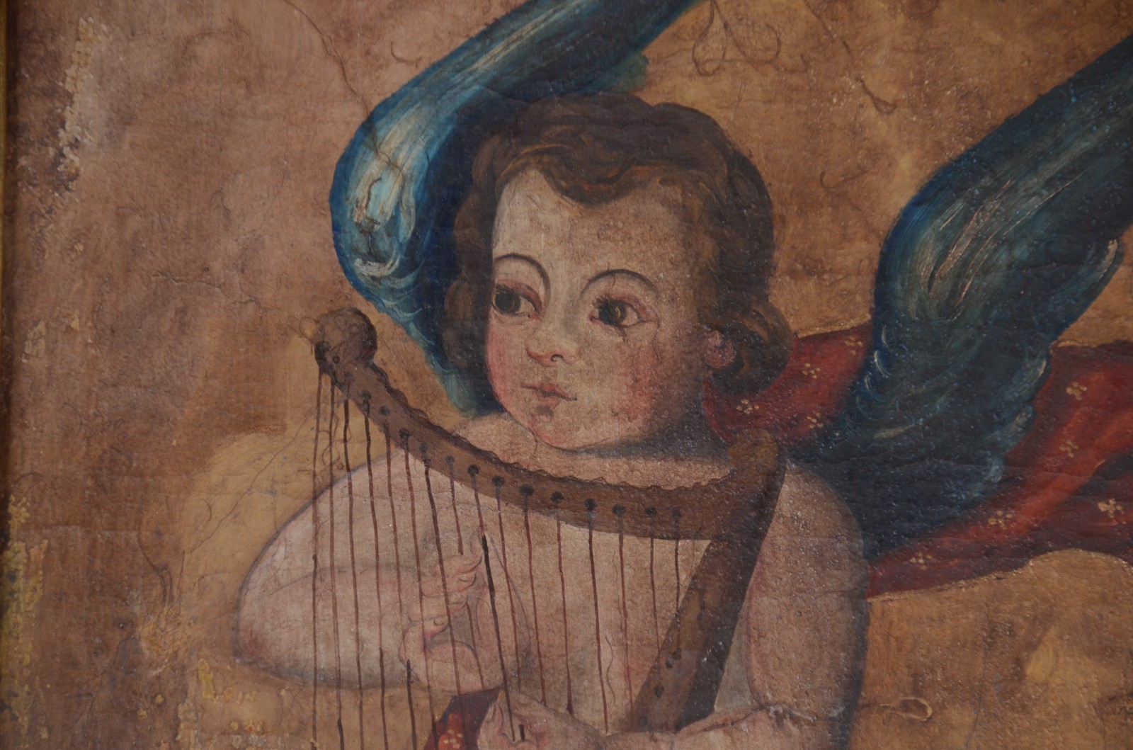 Escola Cusquenha (1538), Anjo com Harpa - foto 4 de 7
