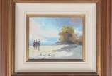 Sansão Pereira (1919-2014), Praia com figuras - Óleo sobre tela.