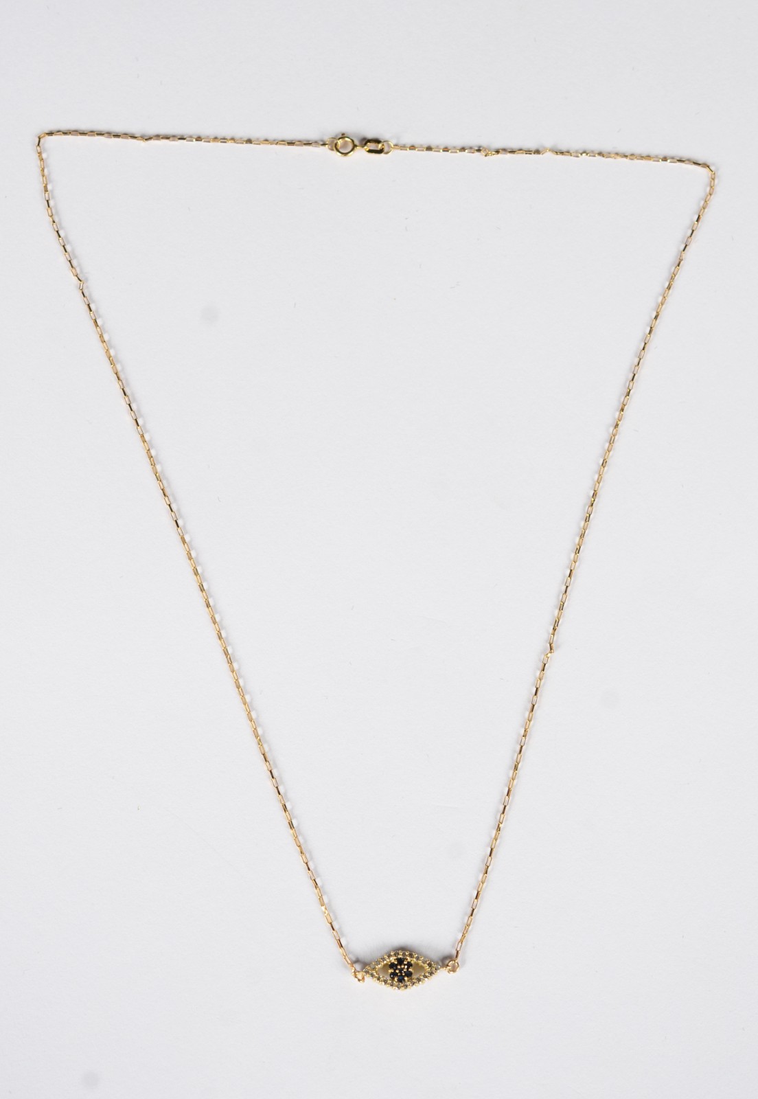 Colar com pendente de ouro 18 k., contraste 750 malha veneziana e... - foto 2 de 8