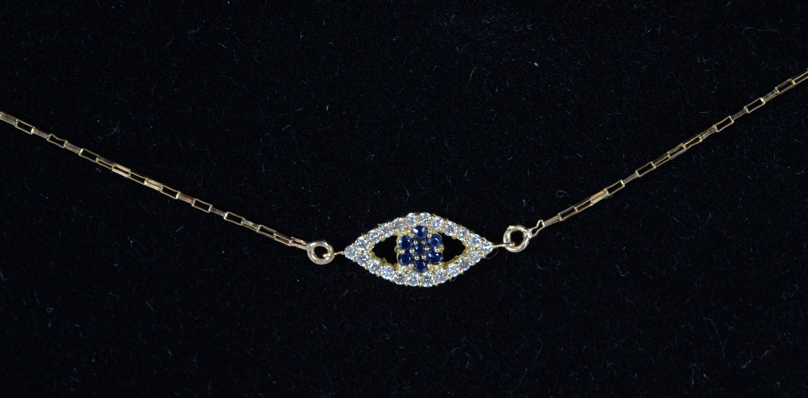 Colar com pendente de ouro 18 k., contraste 750 malha veneziana e... - foto 8 de 8