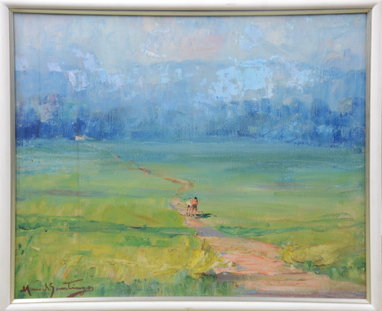 Manoel Santiago (1897-1987), Paisagem com figuras - foto 2 de 5