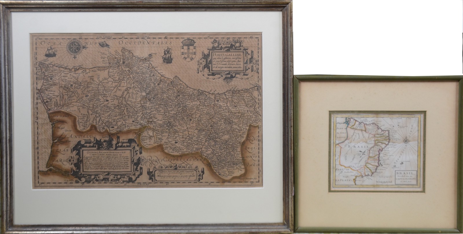 Dois antigos mapas, sendo um do Brasil e outro de Portugal. - foto 2 de 10