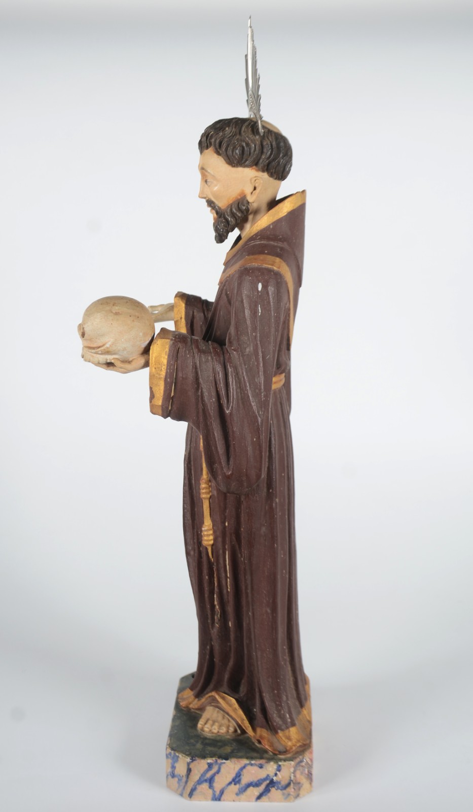 São Francisco - Imagem de madeira policromada com realces dourados... - foto 7 de 11