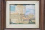 Dimitri Ismailovitch (1892-1976), Paisagem Urbana - Óleo sobre eucatex. Não apresenta assinatura.