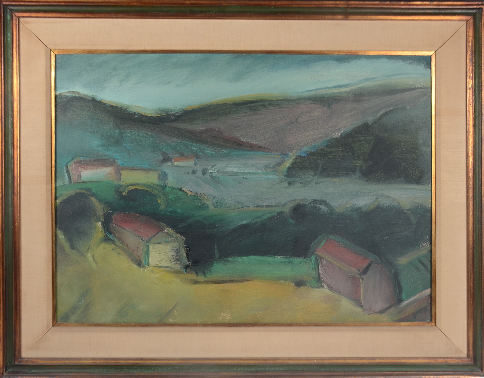 Carlos Bracher (1940), Vale com casas e árvores - foto 2 de 5