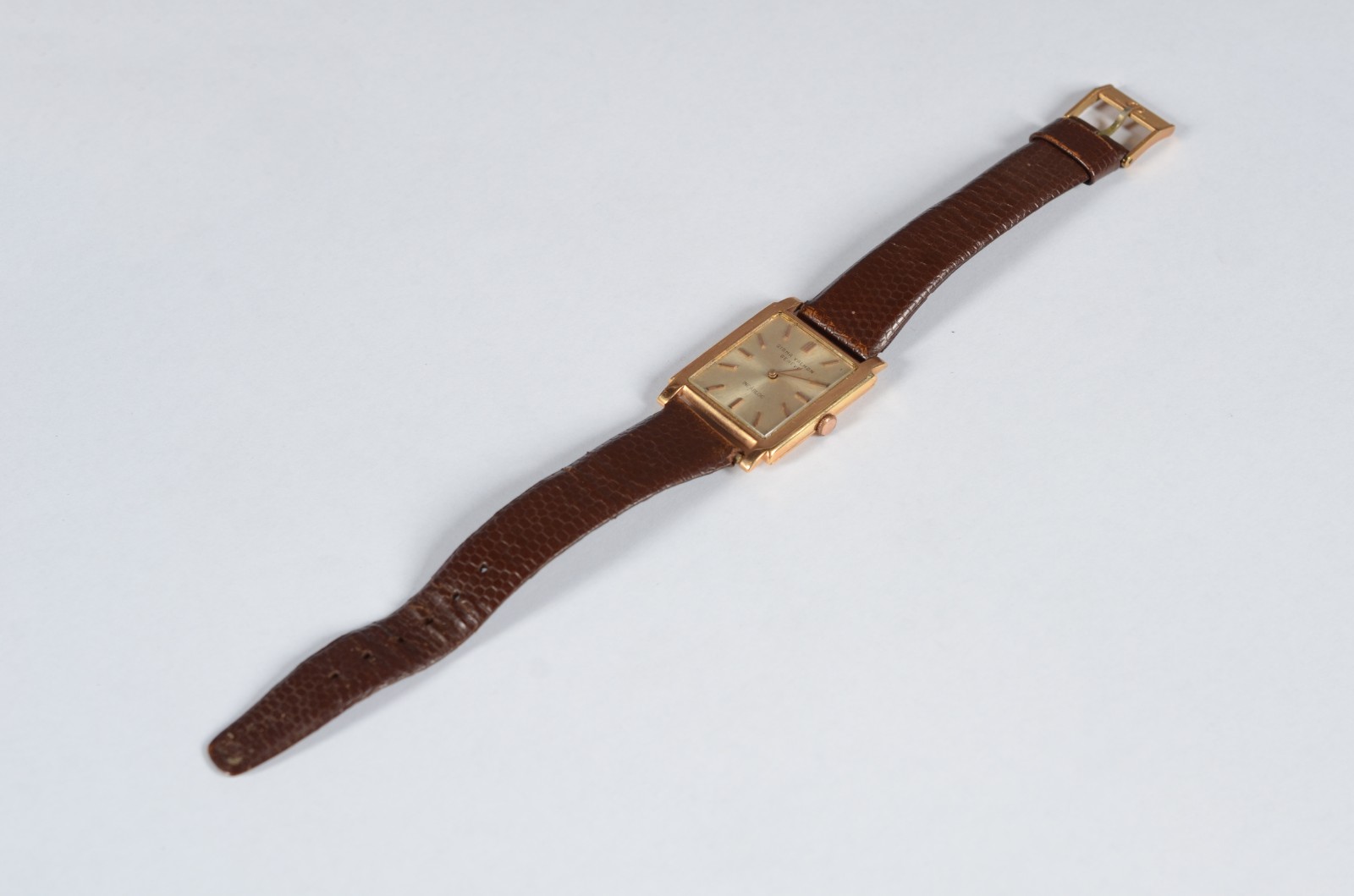 Relógio de pulso com caixa de ouro 18 k, Incabloc, pulseira de couro... - foto 2 de 8