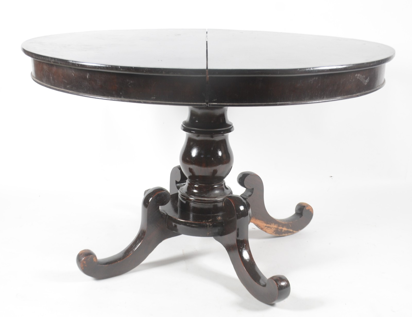 Mesa de jantar de madeira nobre, feitio redondo com tabua extensora... - foto 2 de 10