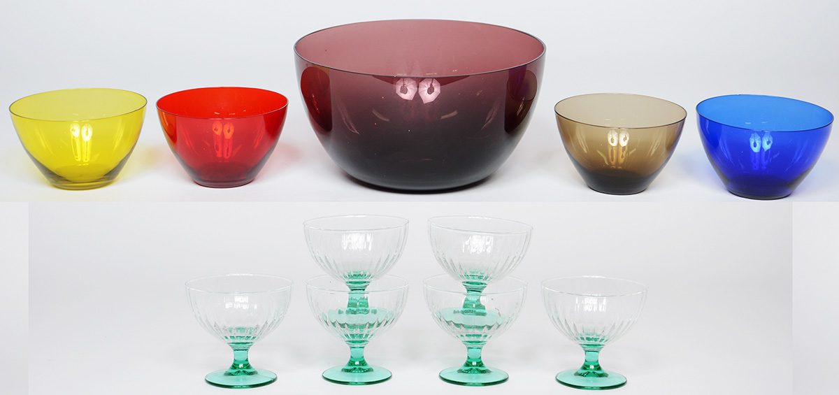 Diversas peças, sendo bowl na cor uva (diâmetro 22,5 cm e altura 12...