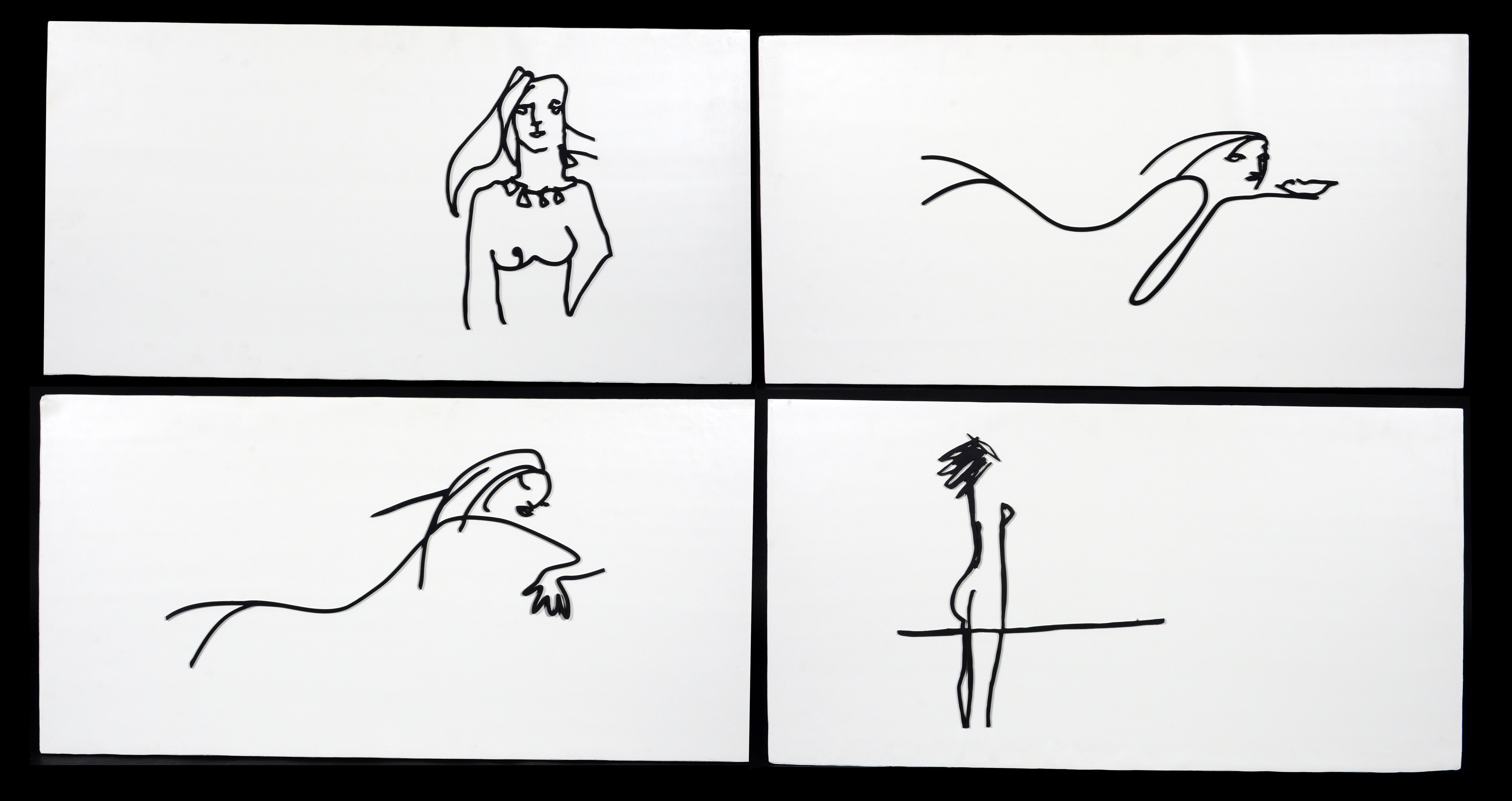 Oscar Niemeyer (1907-2012), Mulher com beijo, Mulher com colar e Curva Feminina