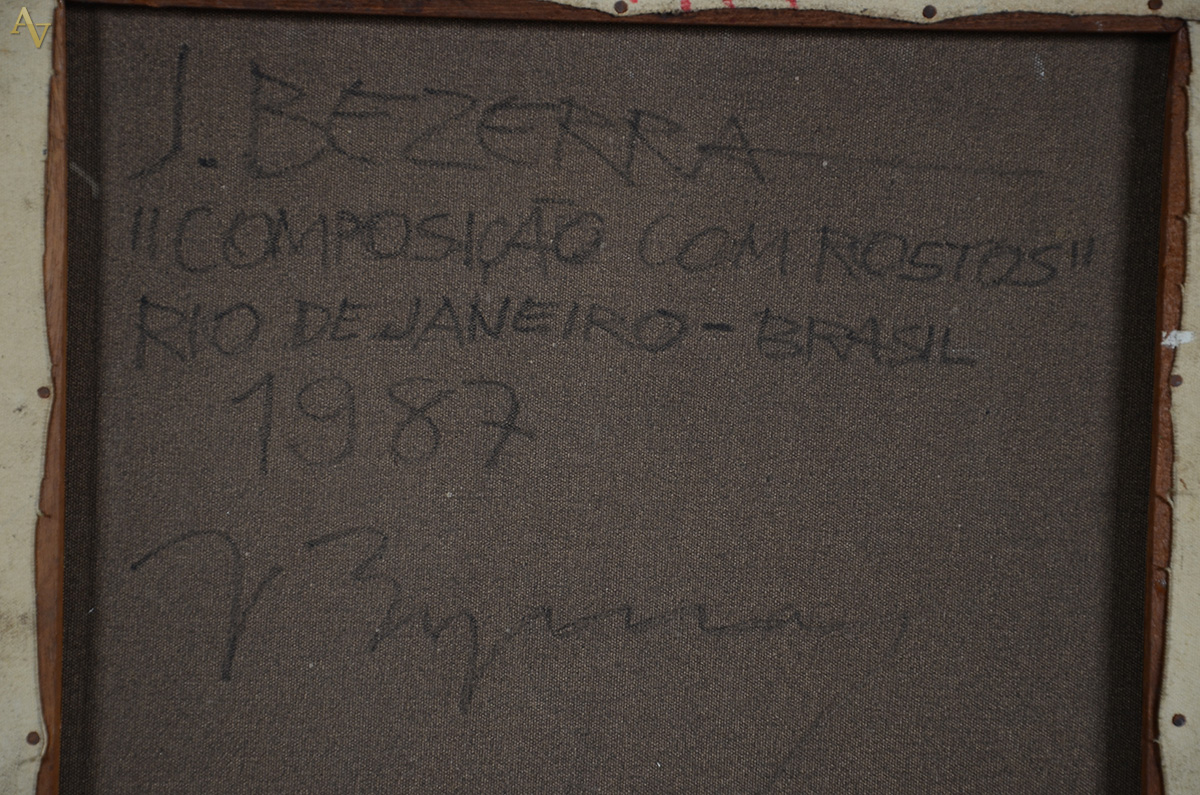 J. BEZERRA (1939) - "Composição com rostos" - Rio de Janeiro... - foto 4 de 4