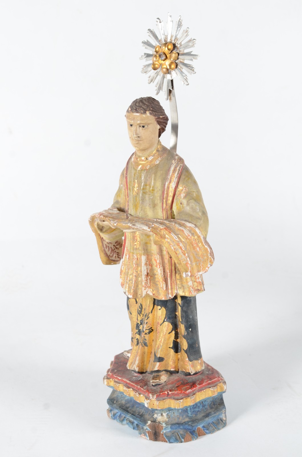 Santo (sem menino) - Imagem de madeira policromada, resplendor de... - foto 2 de 10