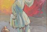 Eugênio Sigaud (1899-1979), A Estatueta da Fachada - Óleo sobre eucatex.