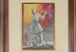 Eugênio Sigaud (1899-1979), A Estatueta da Fachada - Óleo sobre eucatex.