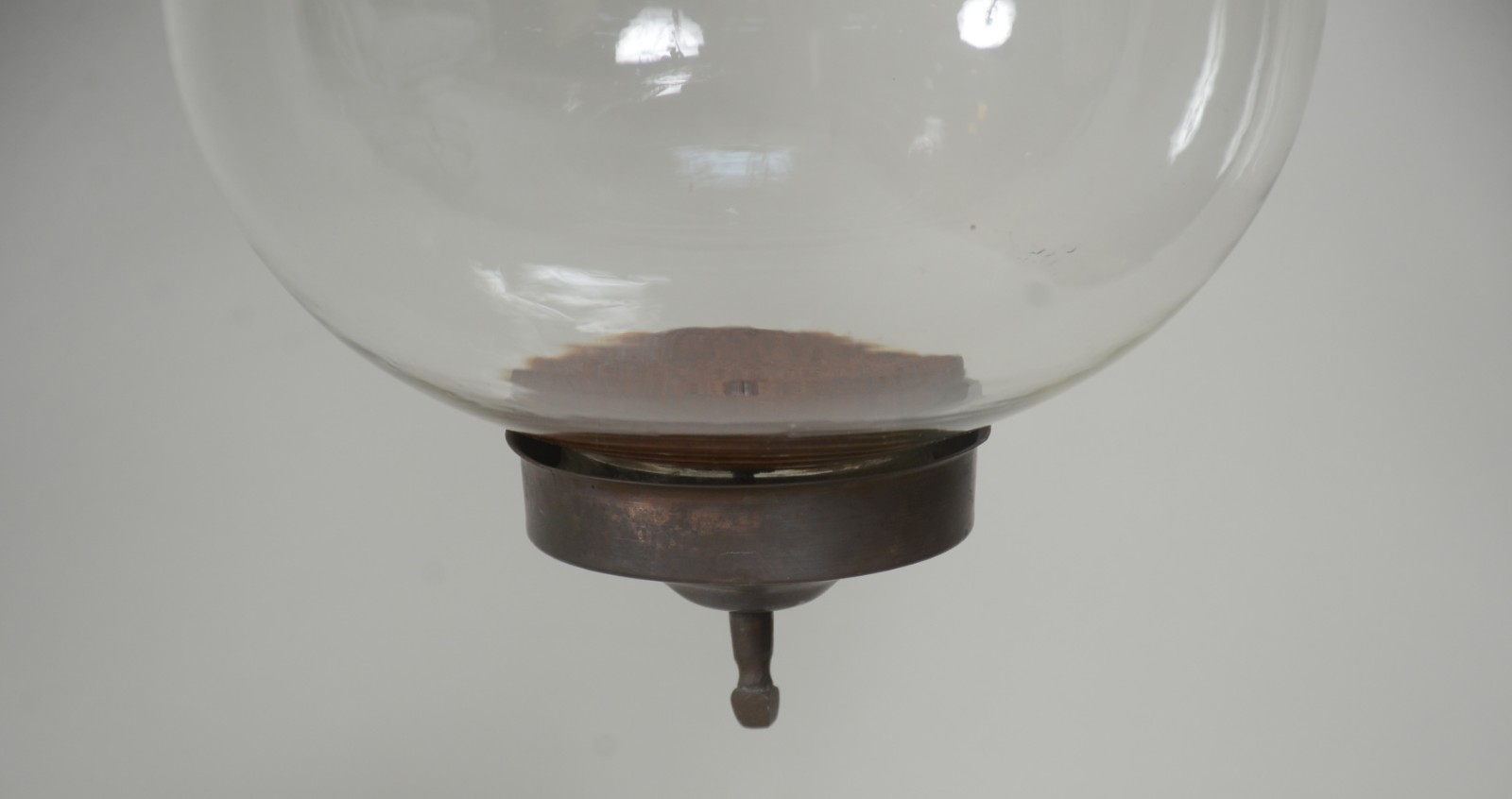 Lanterna de teto de vidro e metal. - foto 4 de 5