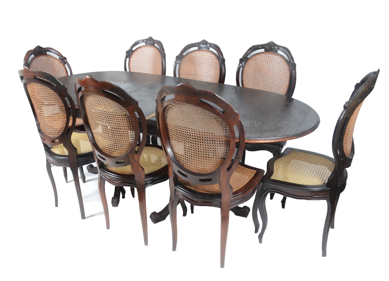 Mesa de jantar de madeira feitio oval, tábua extensora med. 90 cm x... - foto 1 de 11
