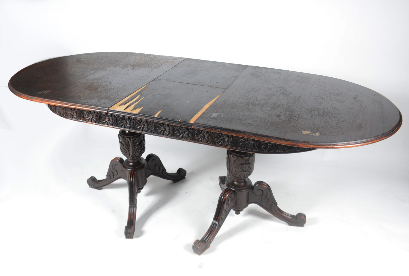 Mesa de jantar de madeira feitio oval, tábua extensora med. 90 cm x... - foto 2 de 11