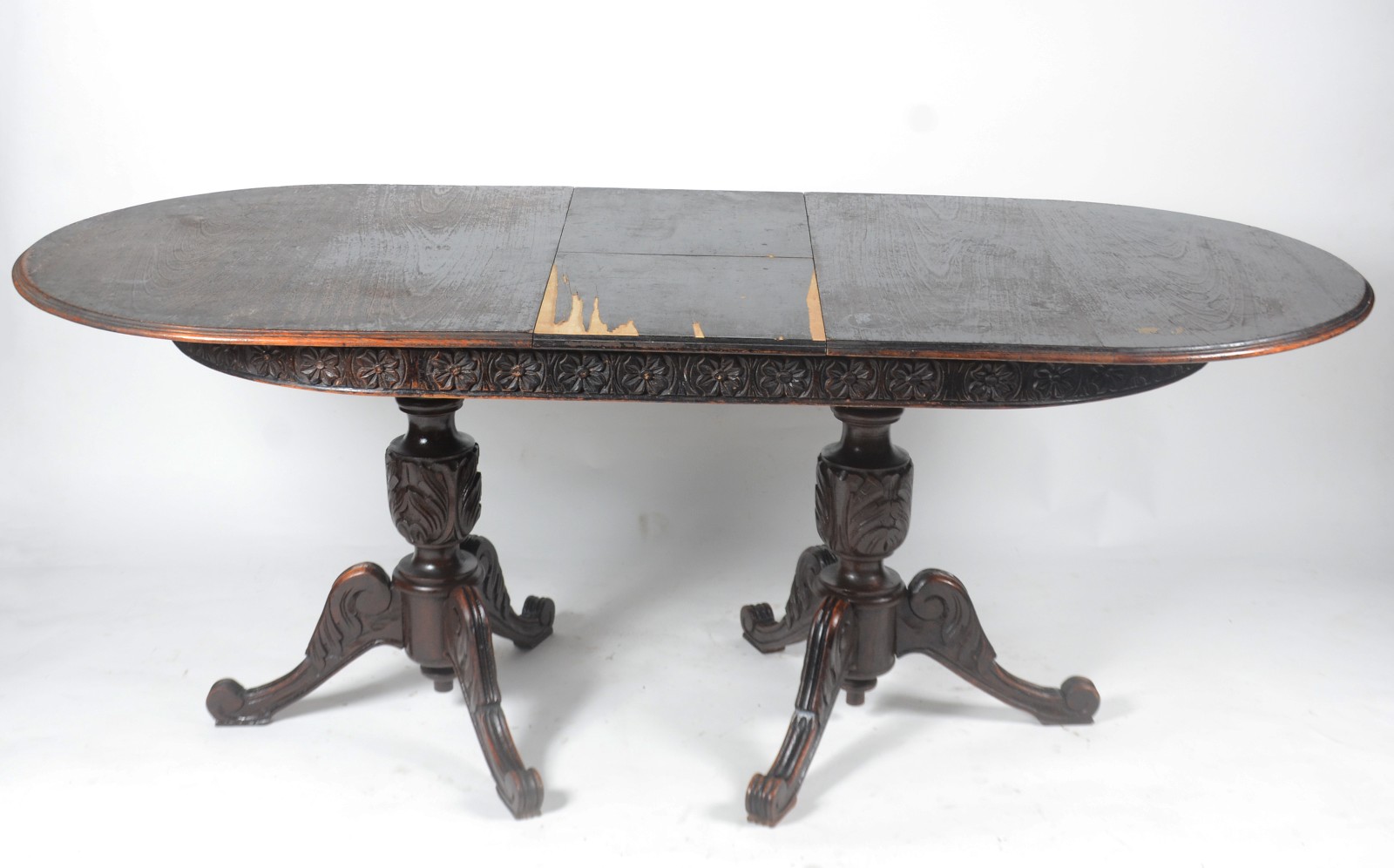 Mesa de jantar de madeira feitio oval, tábua extensora med. 90 cm x... - foto 3 de 11