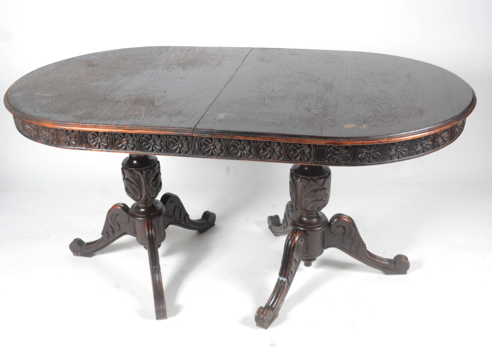 Mesa de jantar de madeira feitio oval, tábua extensora med. 90 cm x... - foto 6 de 11