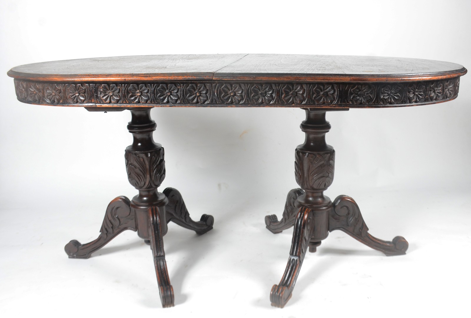 Mesa de jantar de madeira feitio oval, tábua extensora med. 90 cm x... - foto 7 de 11
