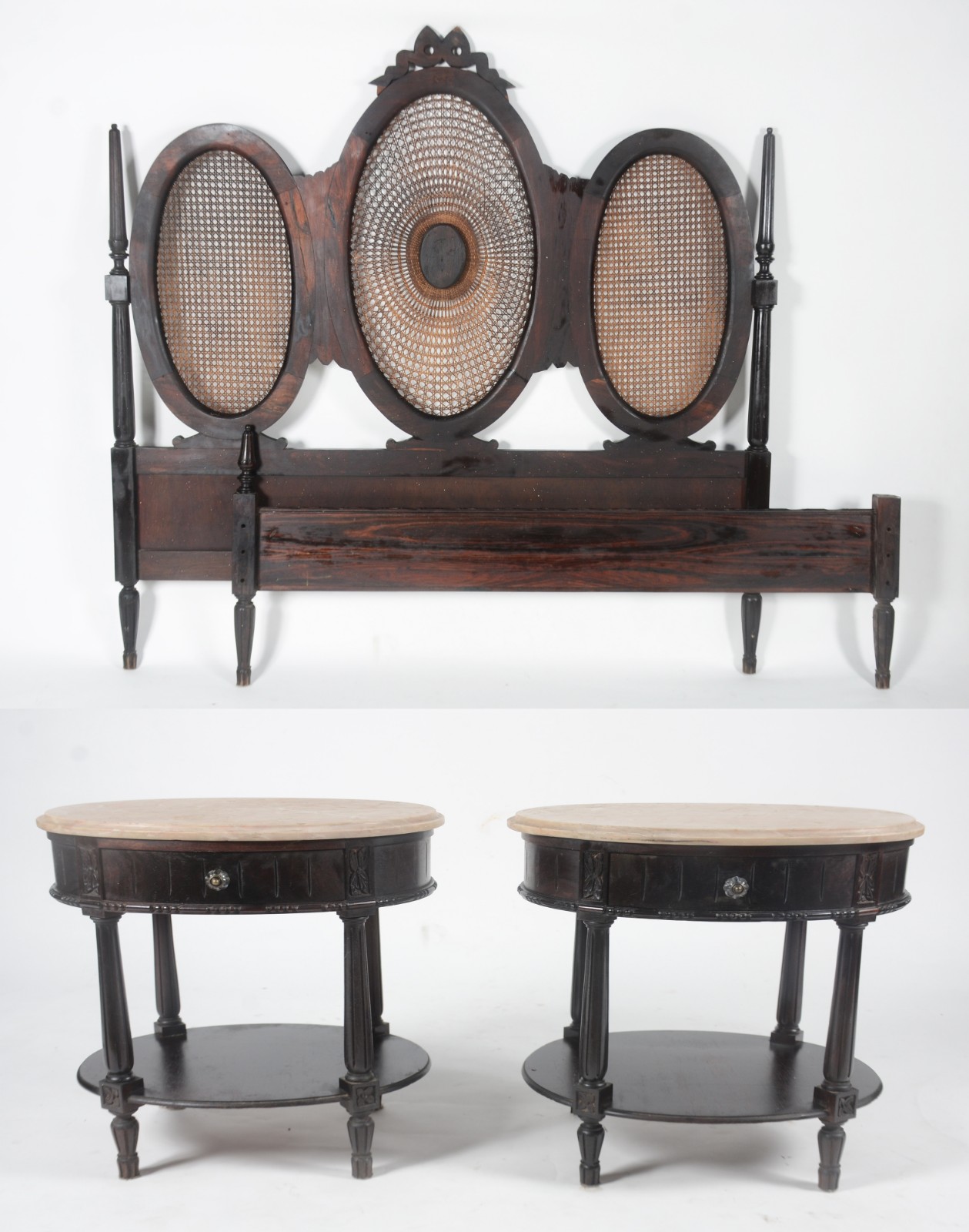 Conjunto para quarto com Cama de casal de madeira nobre e par de... - foto 1 de 10