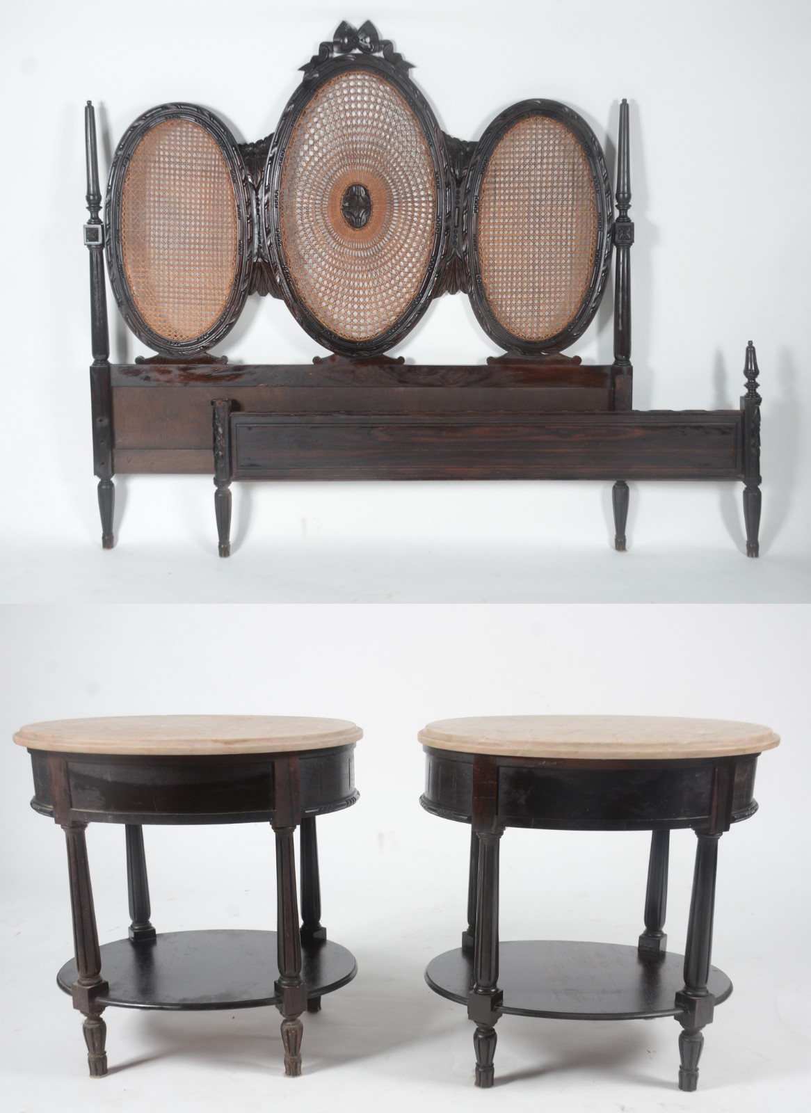 Conjunto para quarto com Cama de casal de madeira nobre e par de... - foto 2 de 10