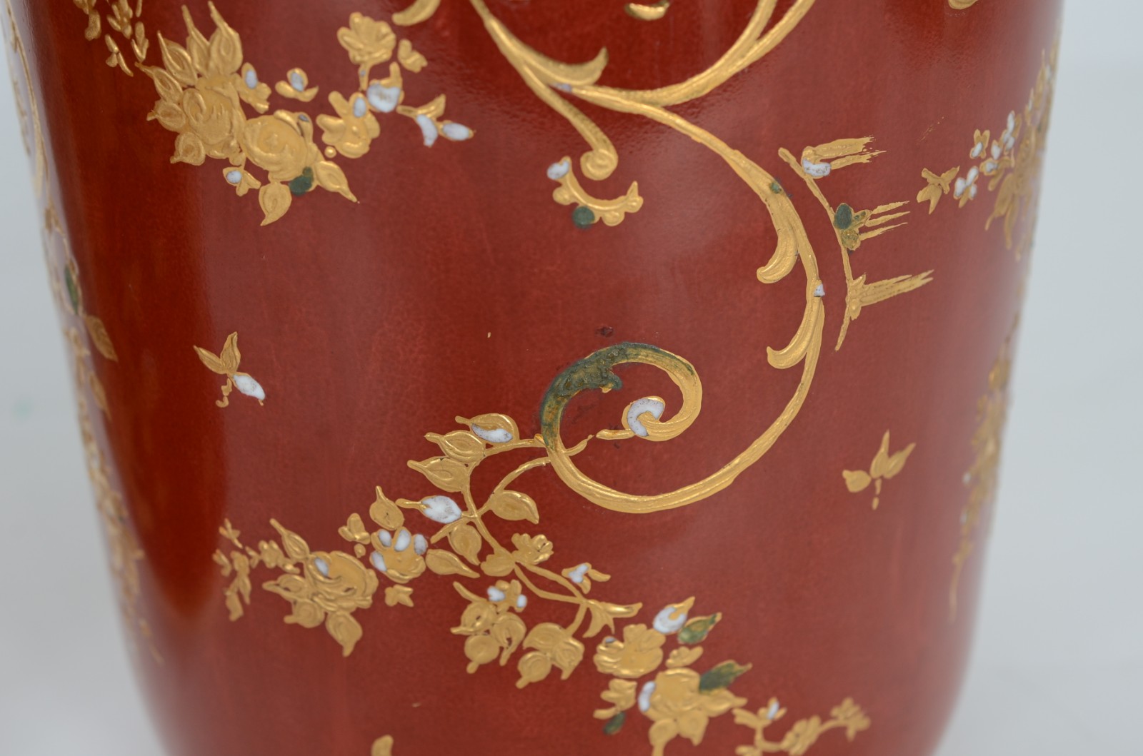 Par de vasos de porcelana pintados á mão com cena de flamingo e... - foto 6 de 9