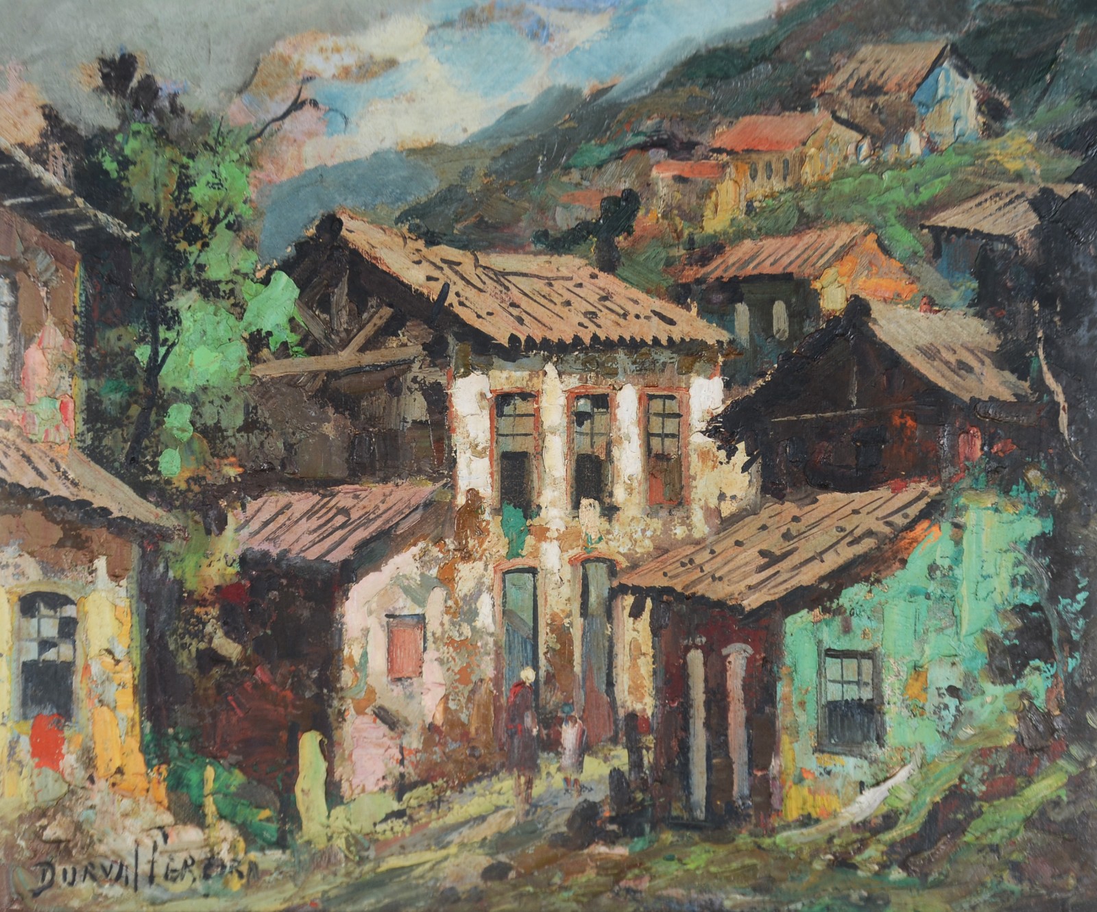 Durval Pereira (1917-1984), Casario Com Figuras - foto 1 de 4