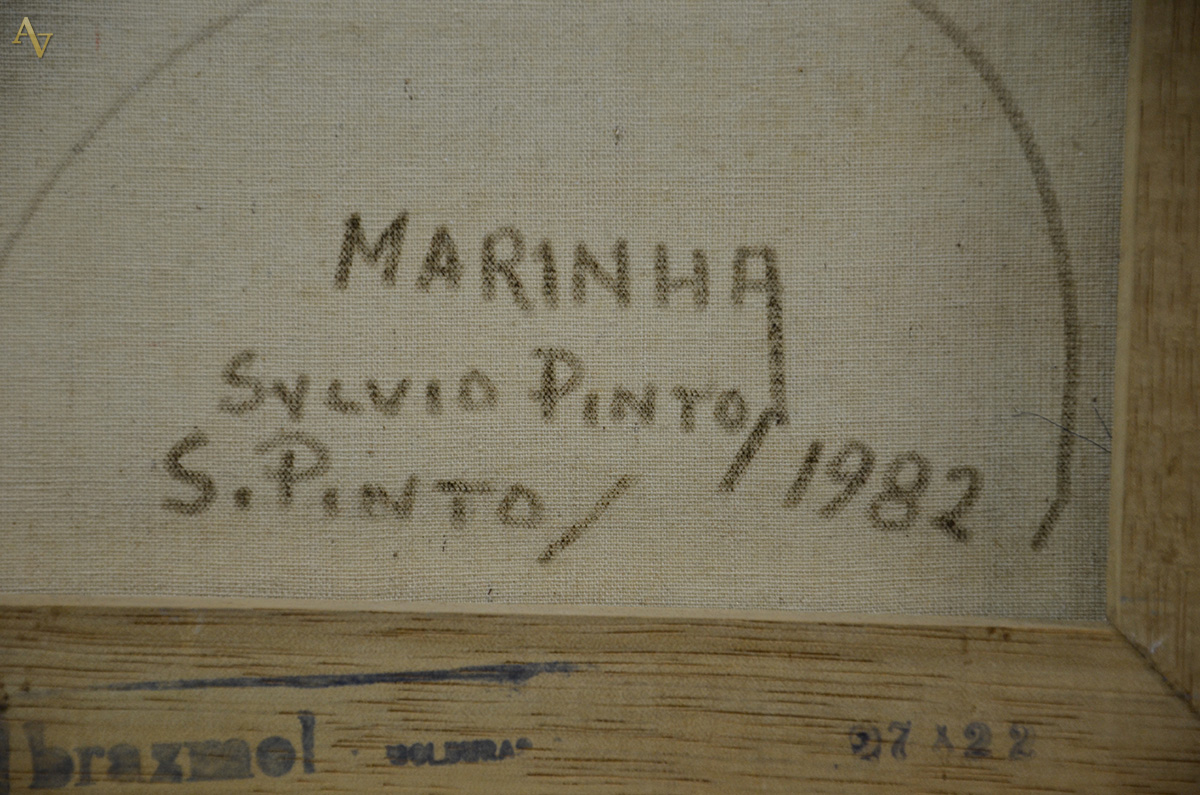 SYLVIO PINTO (1918 - 1997) - Marinha com barco - ost - 22 x 27 - foto 4 de 4