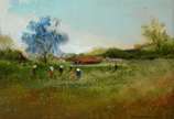 Francesco Brunocilla (1948), Paisagem com Casar... - Óleo sobre tela - datado 1987.