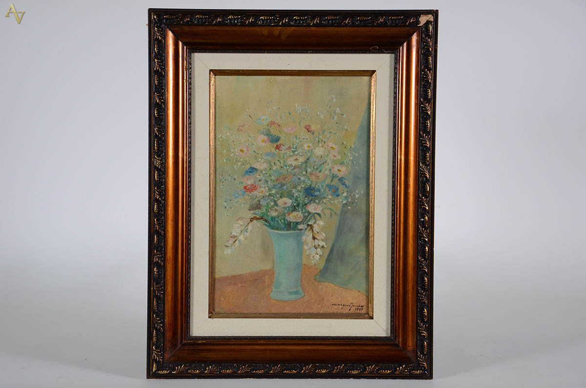 MARQUES JUNIOR (1887 - 1960) - Flores - ost - 47 x 32 - datado 1957 - foto 1 de 4