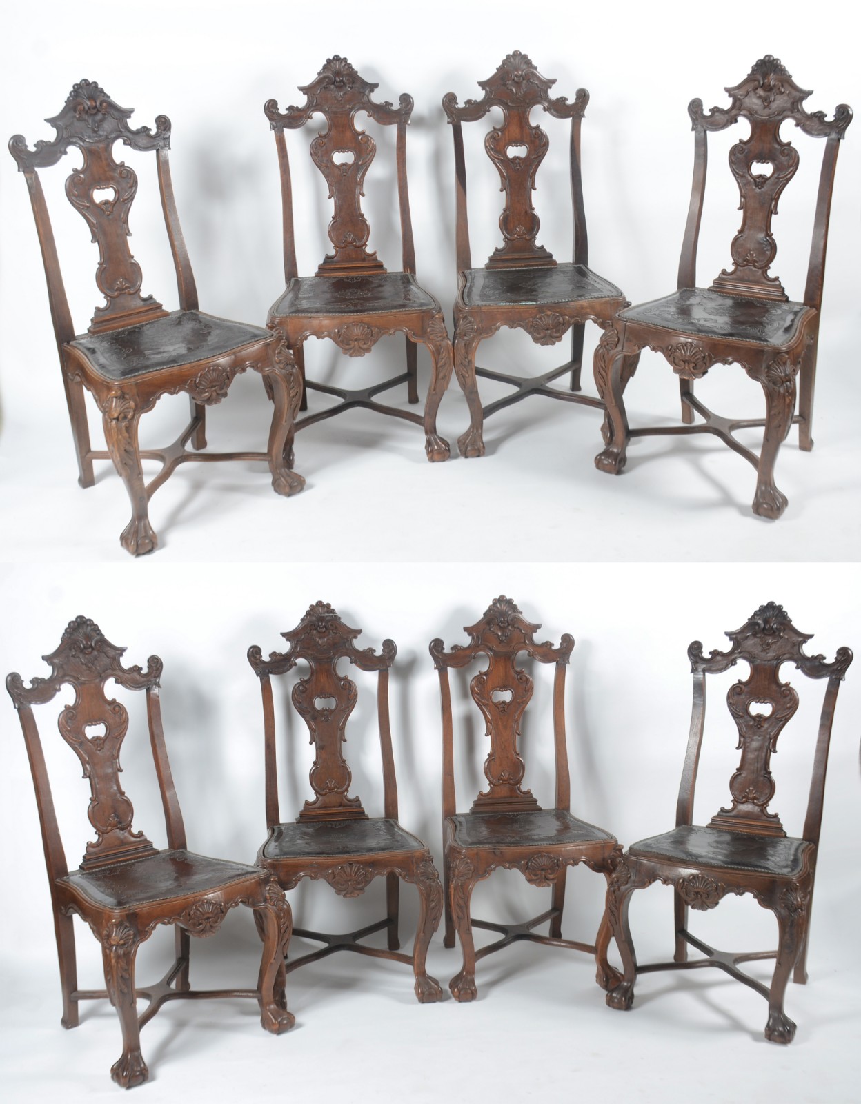 Conjunto com oito cadeiras de madeira nobre, estilo Dom José... - foto 1 de 11