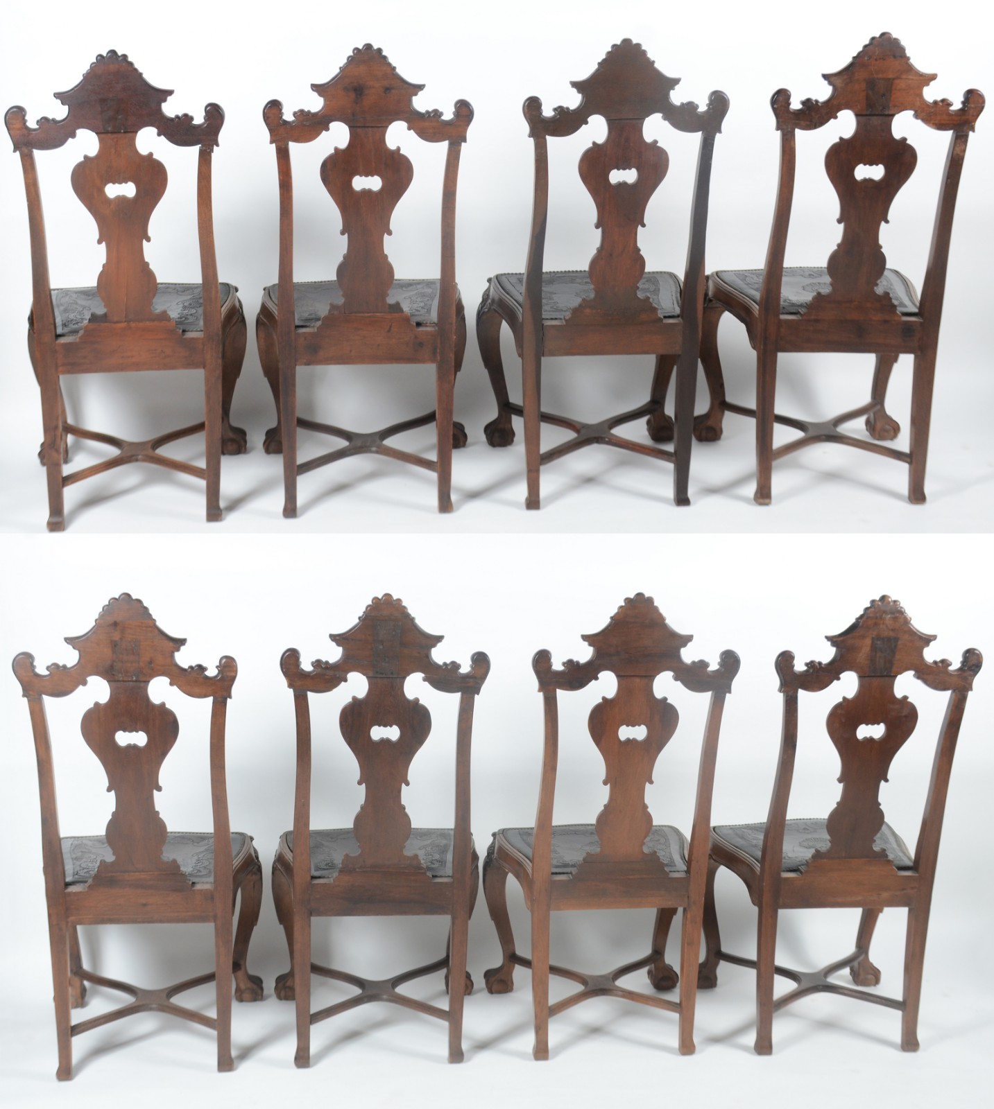 Conjunto com oito cadeiras de madeira nobre, estilo Dom José... - foto 3 de 11