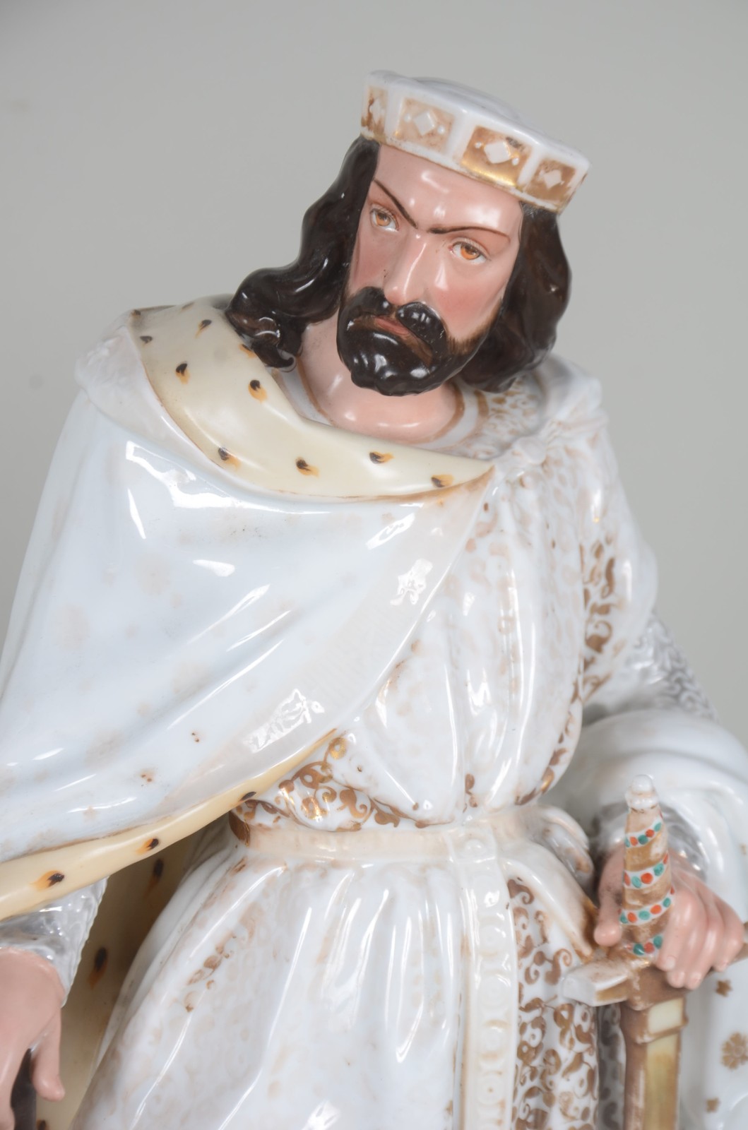Par de grandes esculturas policromadas de porcelana francesa Vieux... - foto 8 de 11